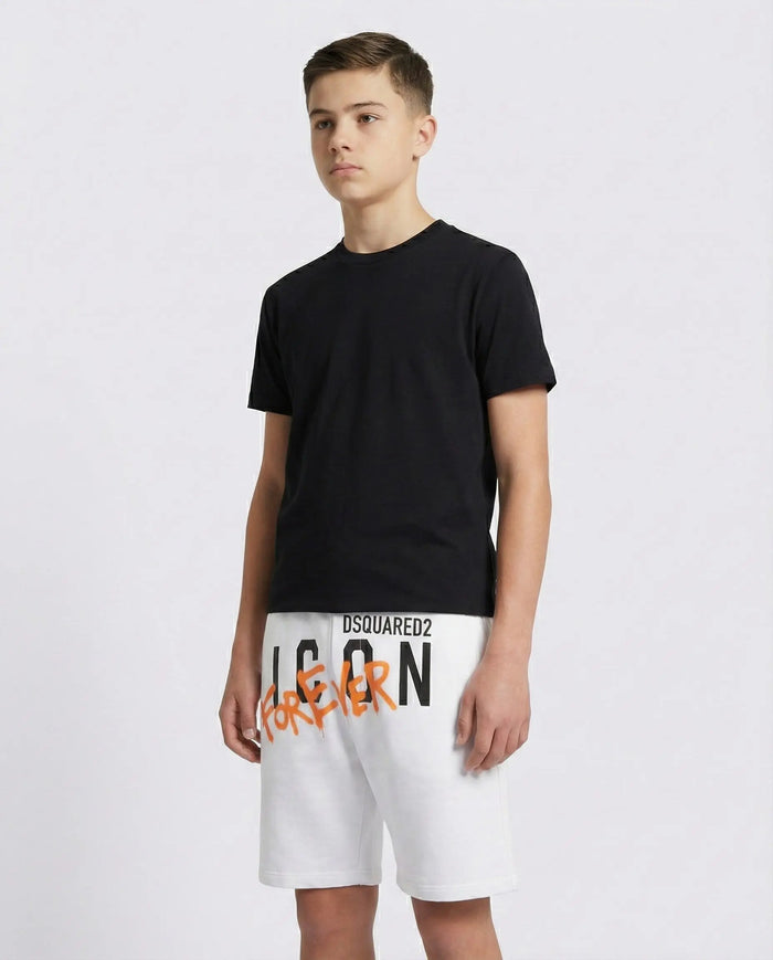 Pantaloncini Dsquared2 | Bermuda Unisex | Logo Icon Forever | Bianco Dsquared2