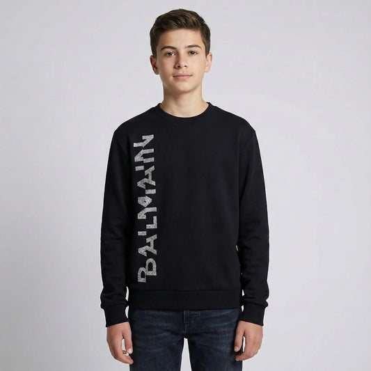 Felpa Balmain | Logo Argento | Oversize | Nero Balmain