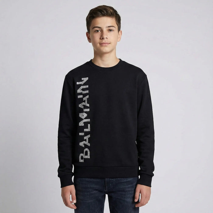 Felpa Balmain | Logo Argento | Oversize | Nero Balmain