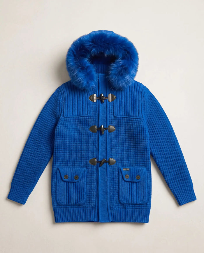 Bark Blu Elettrico con Pelliccia | Giubbotto Unisex | Uomo Donna Bark