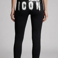 Leggings Dsquared2 Donna | Logo Icon Spray | Colore Nero | Outlet Dsquared2