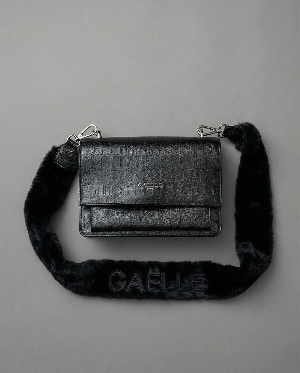Borsa Nera con Pelliccia Gaelle Paris Donna Gaelle Paris