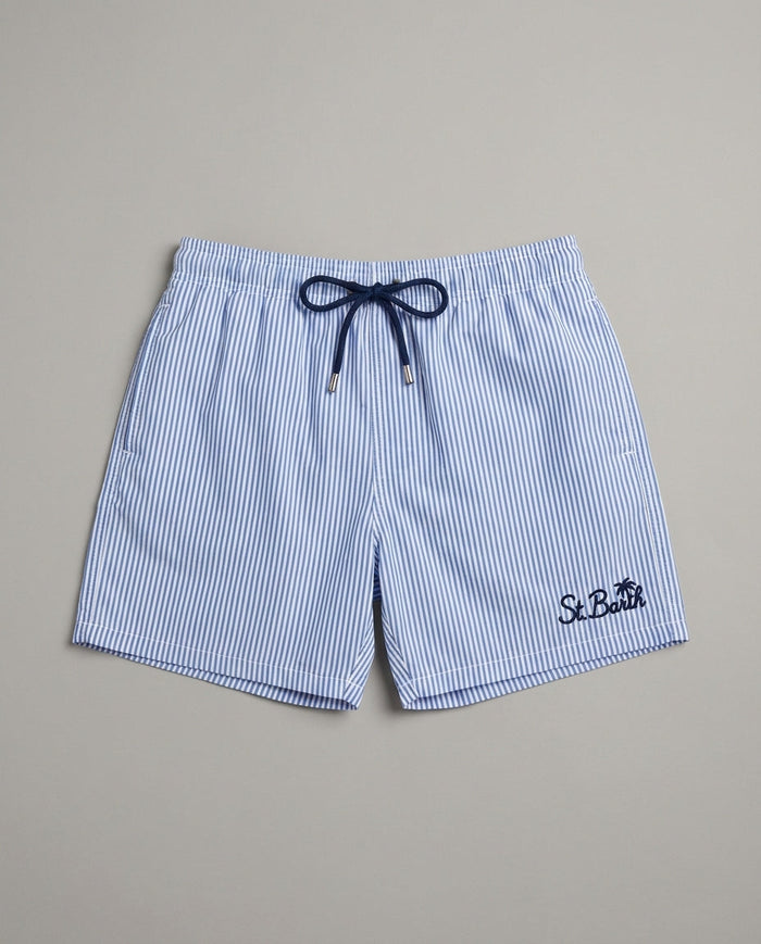 Costume Uomo Mc2 Saint Barth a Righe | Ricamo Logo Mc2 Saint Barth