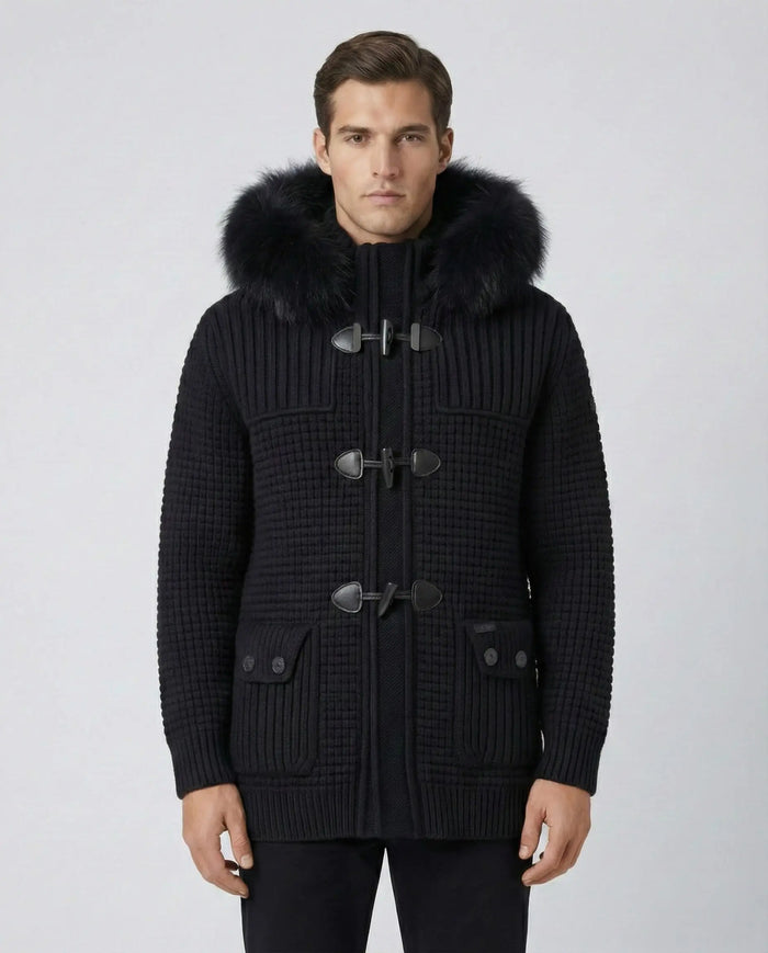 Bark Nero con Pelliccia | Giubbotto Unisex | Uomo Donna Bark