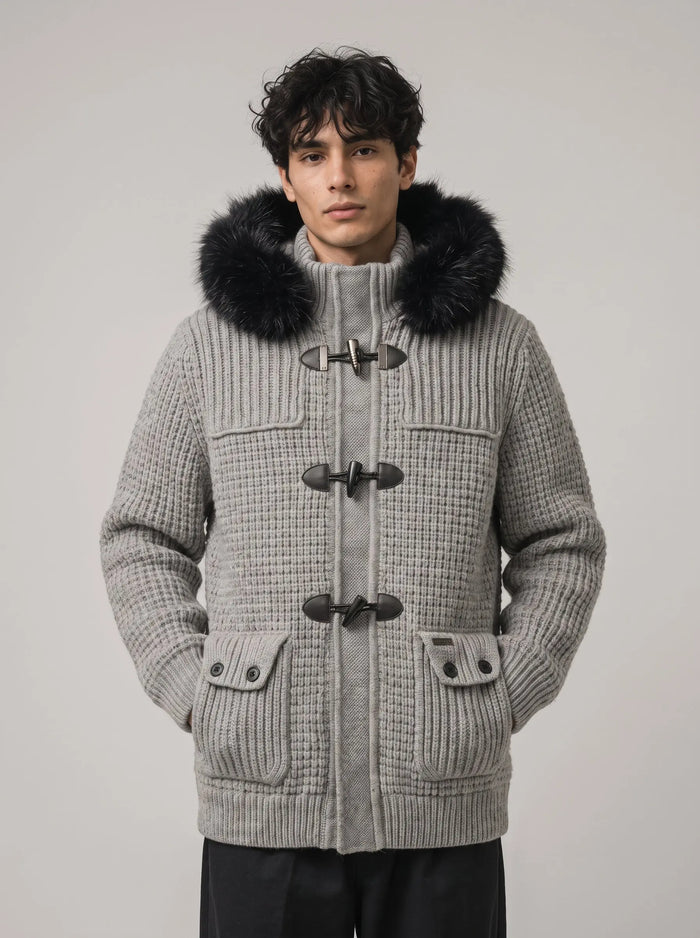 Bark Grigio con Pelliccia | Giubbotto Unisex Uomo Donna | Taglie M, L e XL Bark