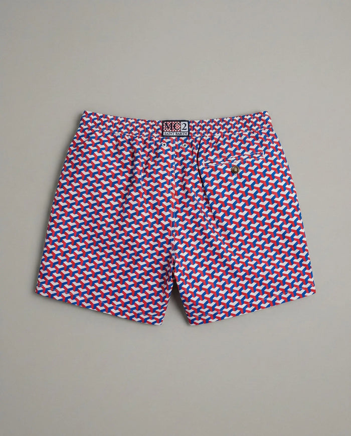 Costume Uomo Lighting 70 Multicolor MC2 Saint Barth | Stampa Geometrica Mc2 Saint Barth