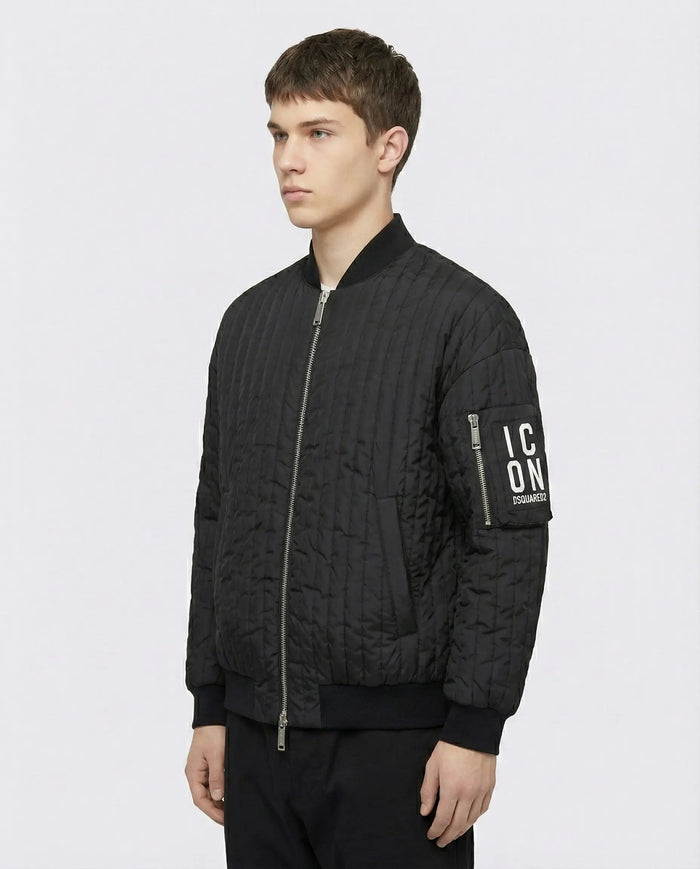 Giubbotto Dsquared2 | Modello Bomber con Zip | Nero | Logo Icon Dsquared2