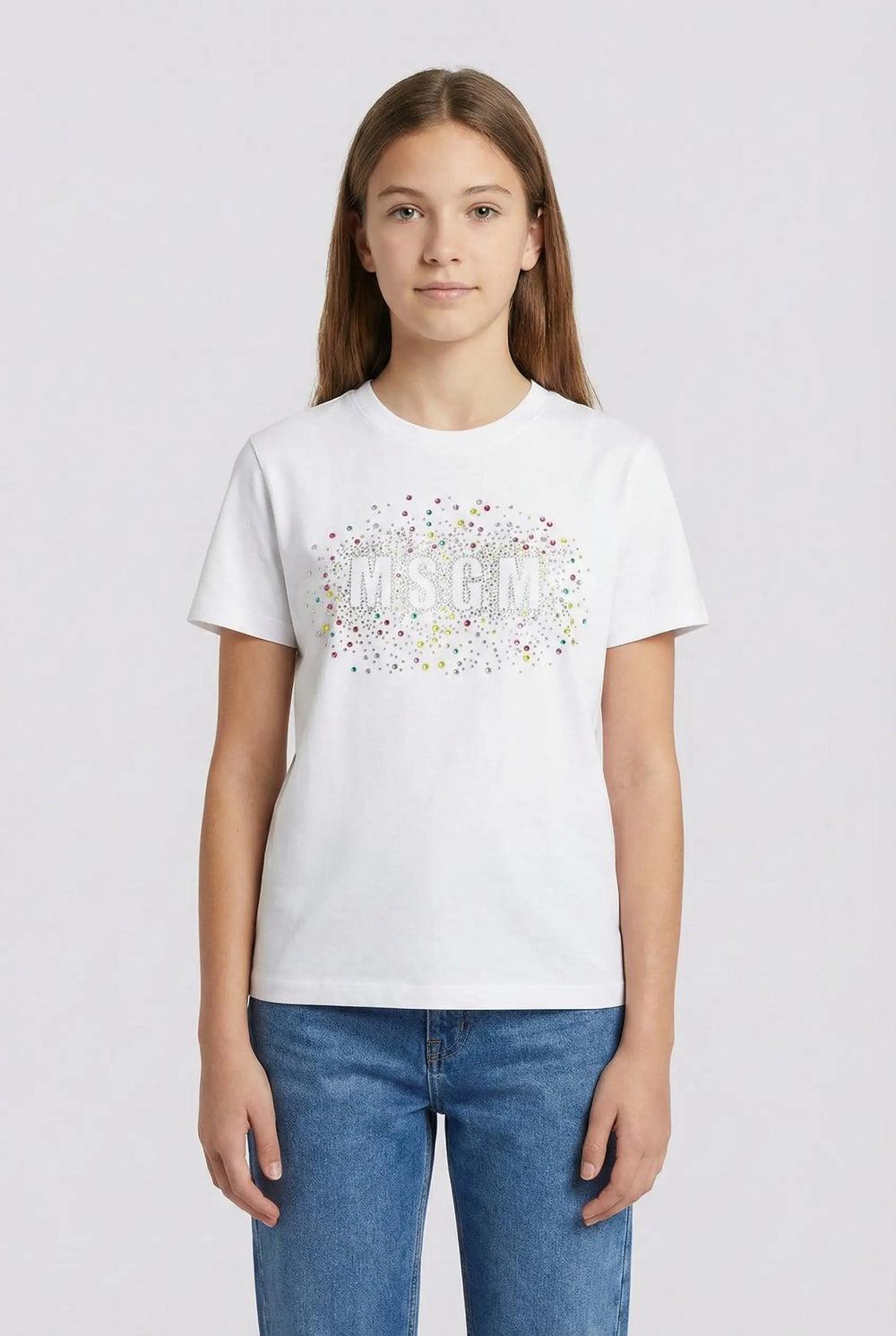 T Shirt Msgm Donna | Logo Brillanti | Bianco | Outlet MSGM