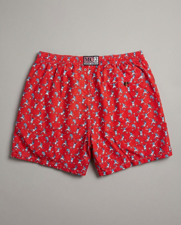 Costume Rosso Uomo Mc2 Saint Barth | Stampa Soccer Mc2 Saint Barth