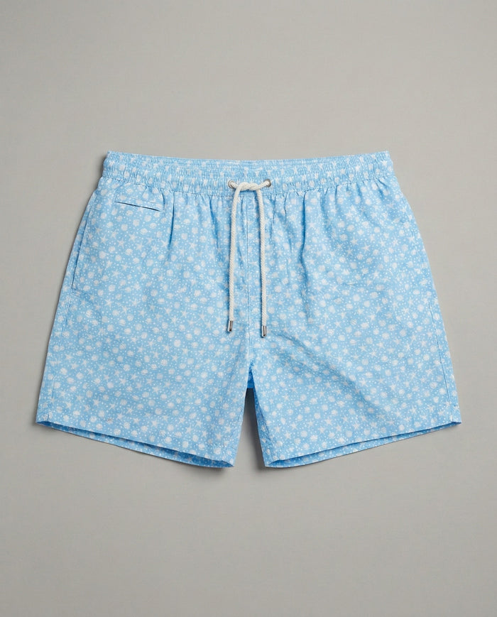 Costume Uomo Celeste Stampa Mare | Mc2 Saint Barth Mc2 Saint Barth