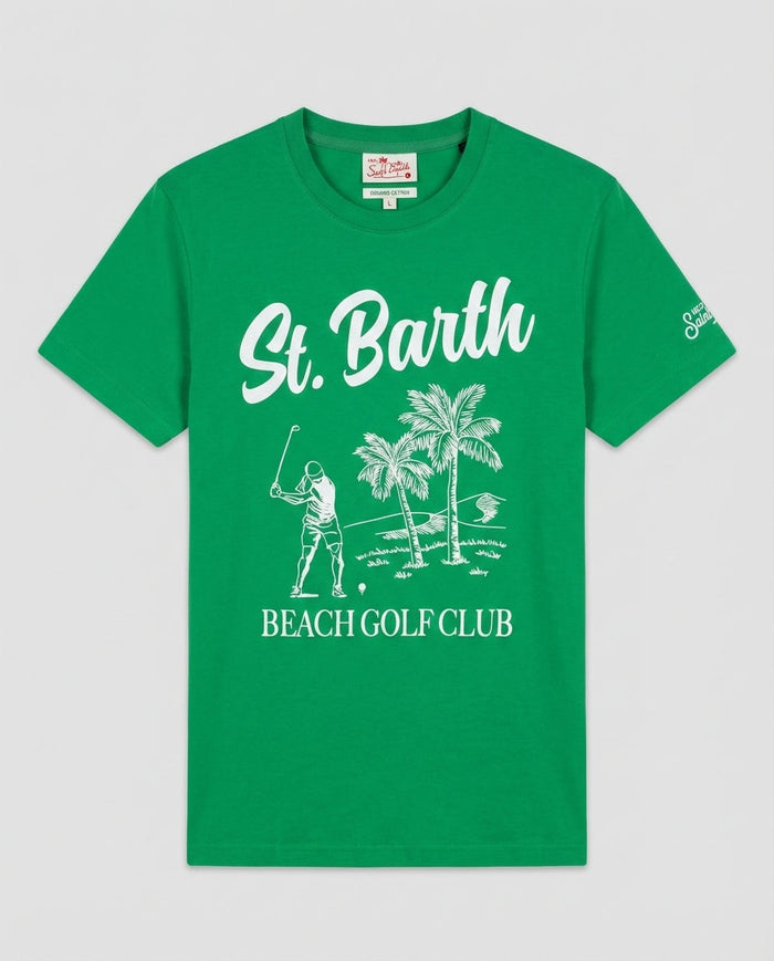 T Shirt Uomo Verde Con Stampa Beach Golf Club | Mc2 Saint Barth Mc2 Saint Barth
