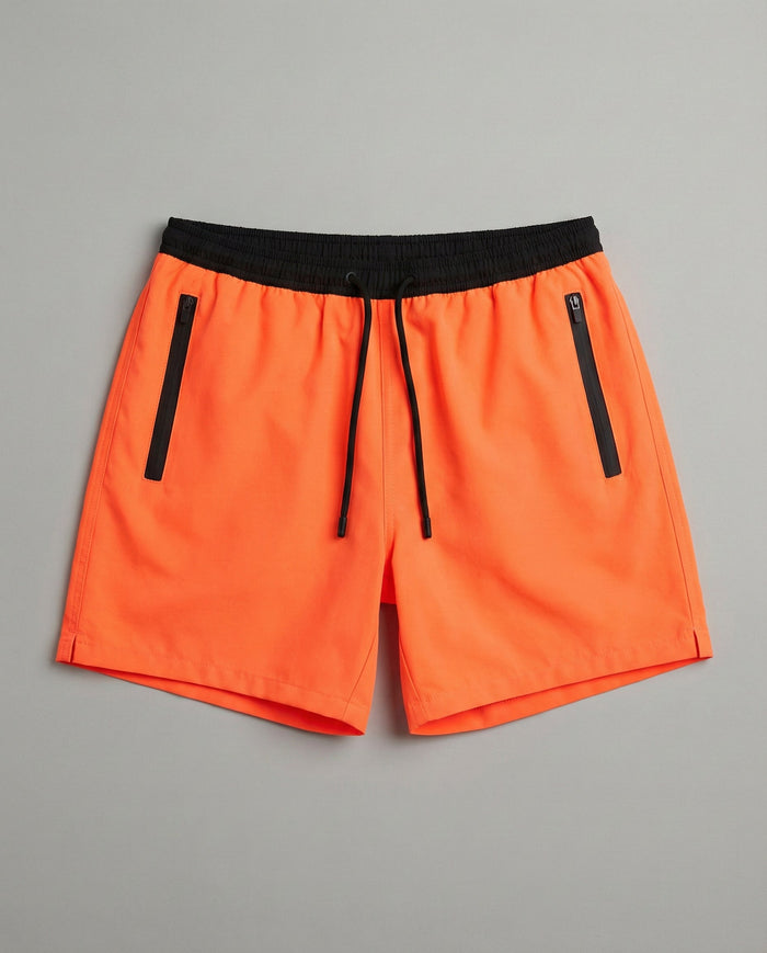 Costume Uomo Mc2 Saint Barth | Zip Arancio Fluo Mc2 Saint Barth