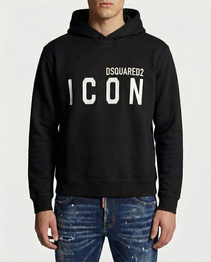Felpa Dsquared2 Icon | Cappuccio con Logo | Nero Dsquared2