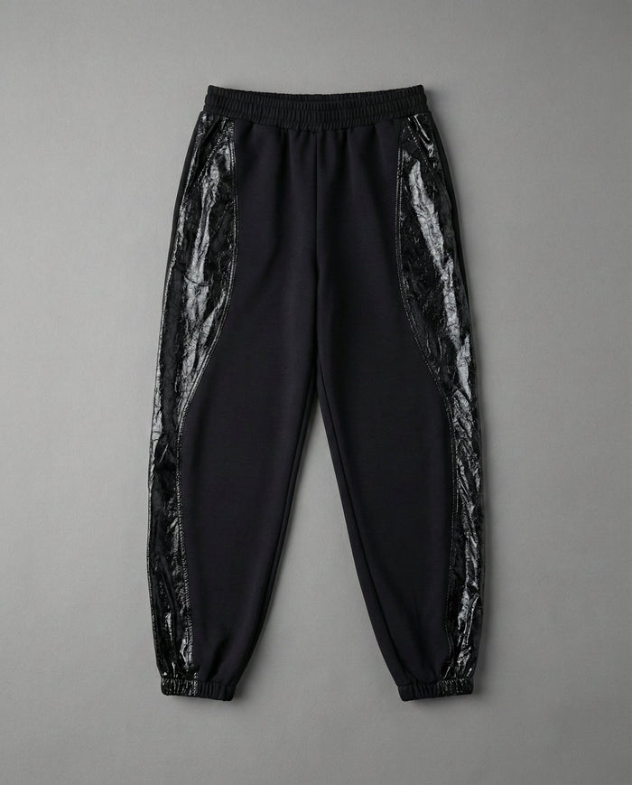 Pantalone Nero Donna In Crepe con Inserti In Tela | Gaelle Paris Gaelle Paris