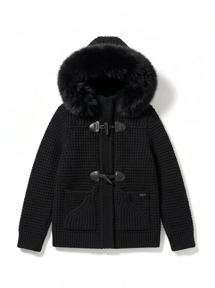 Bark Nero Donna con Pelliccia | Modello Corto Bark