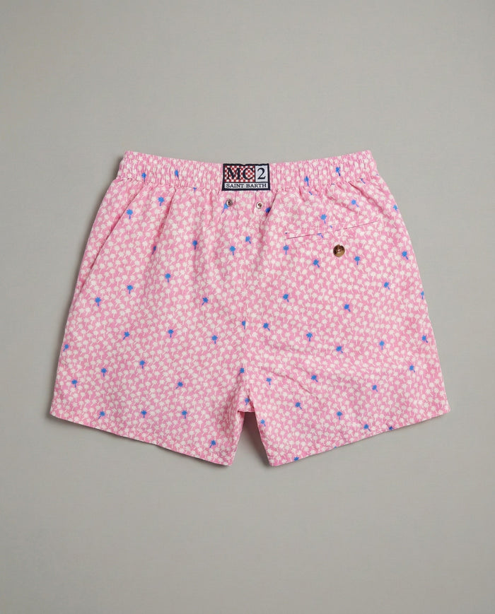 Costume Uomo Rosa con Stampa Palme | Mc2 Saint Barth Mc2 Saint Barth