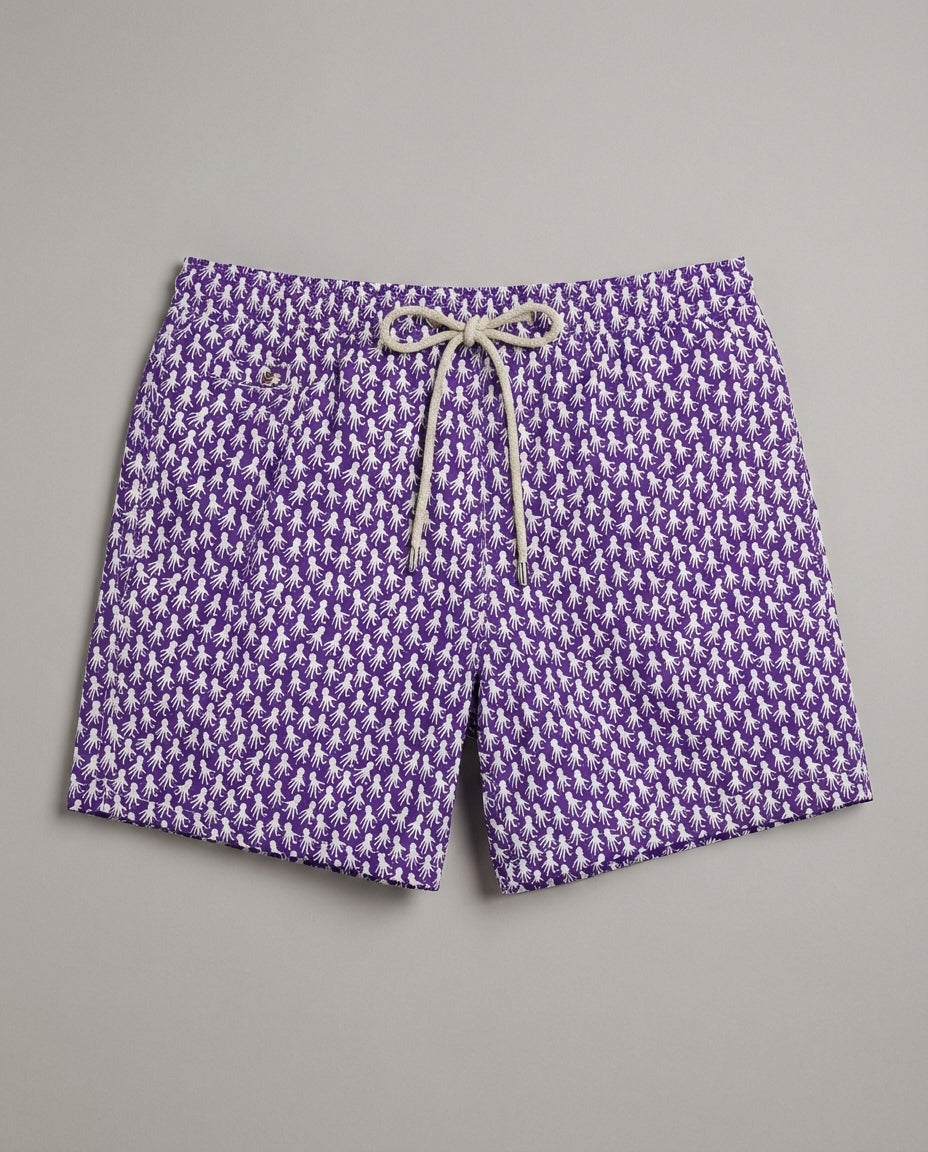 Costume Viola Uomo Stampa Polpi | Mc2 Saint Barth Mc2 Saint Barth