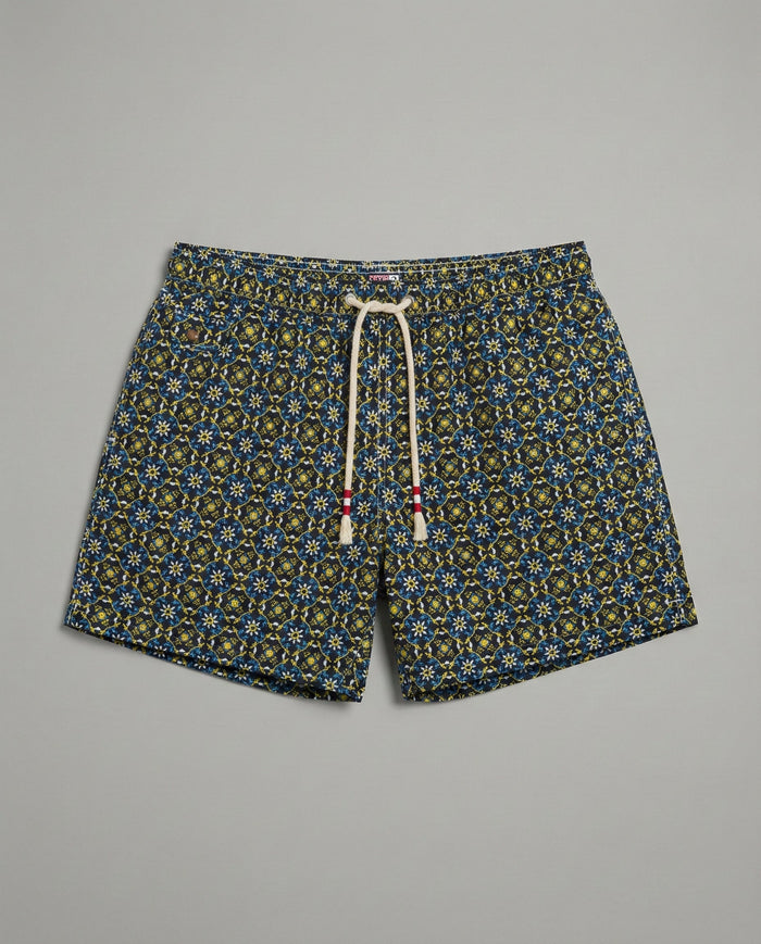 Costume Nero Uomo Mc2 Saint Barth | Stampa Geometrica Mc2 Saint Barth