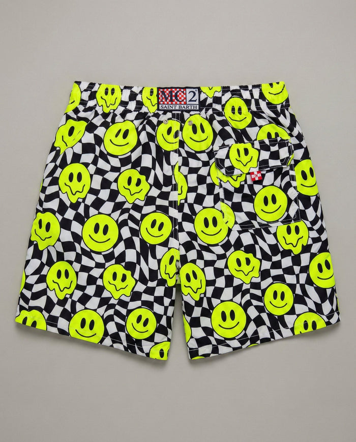 Costume a Scacchi Uomo Mc2 Saint Barth | Stampa Smiley Mc2 Saint Barth