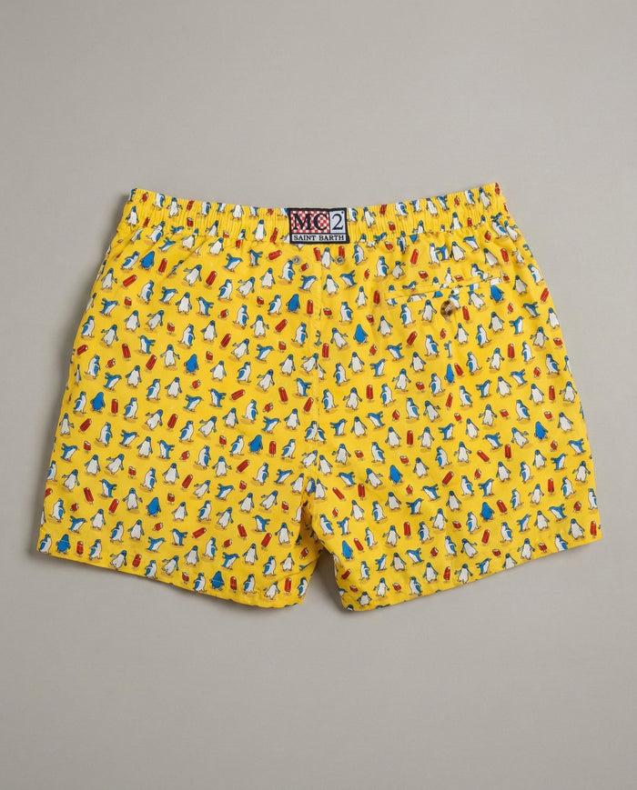 Costume Giallo Uomo Mc2 Saint Barth | Stampa Pinguini & Gelati Mc2 Saint Barth