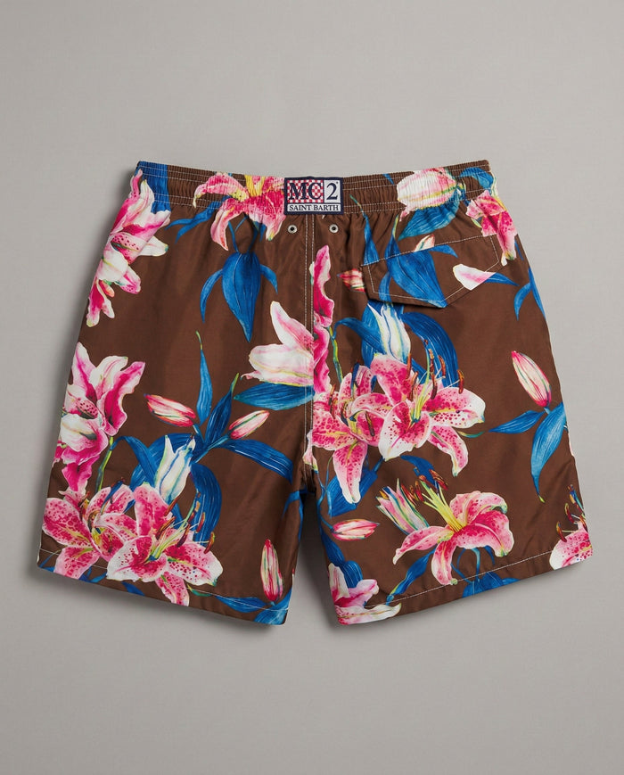 Costume Marrone Uomo Mc2 Saint Barth | Stampa Floreale Mc2 Saint Barth