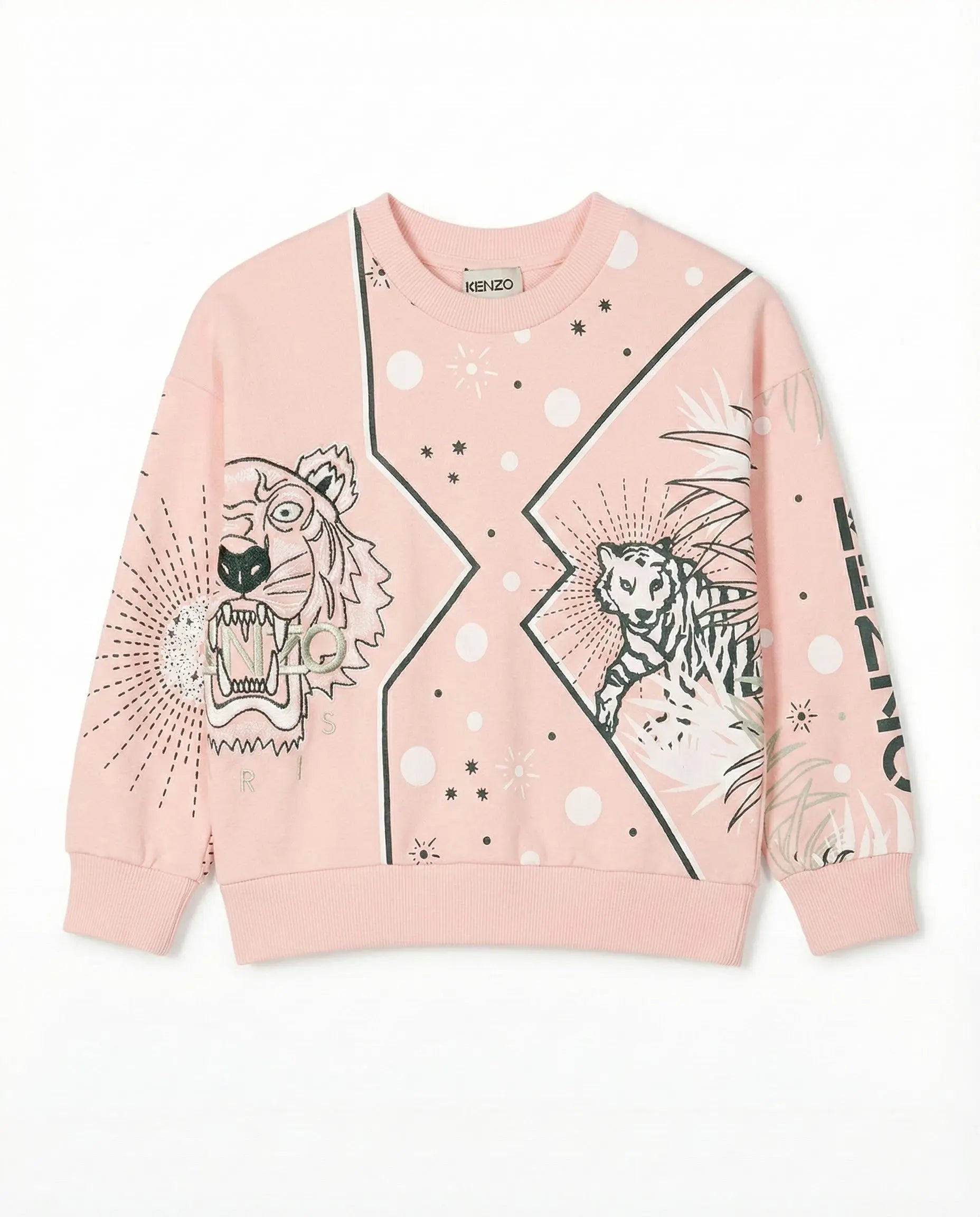 Felpa Kenzo Bambino | Logo Tigre | Rosa | Outlet Kenzo