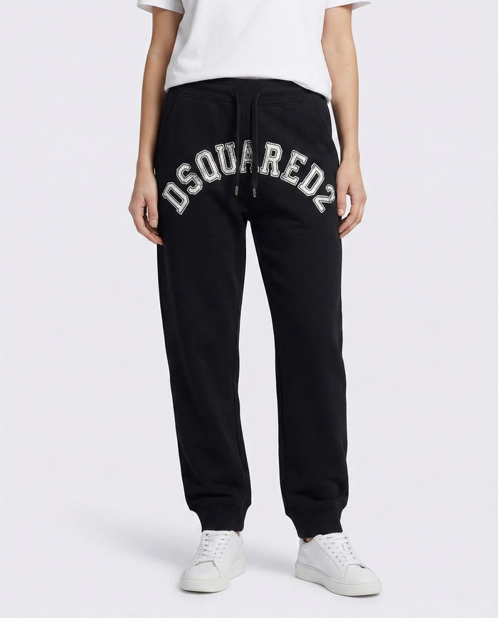 Pantaloni Dsquared2 Donna | Logo College | Oversize | Nero Dsquared2