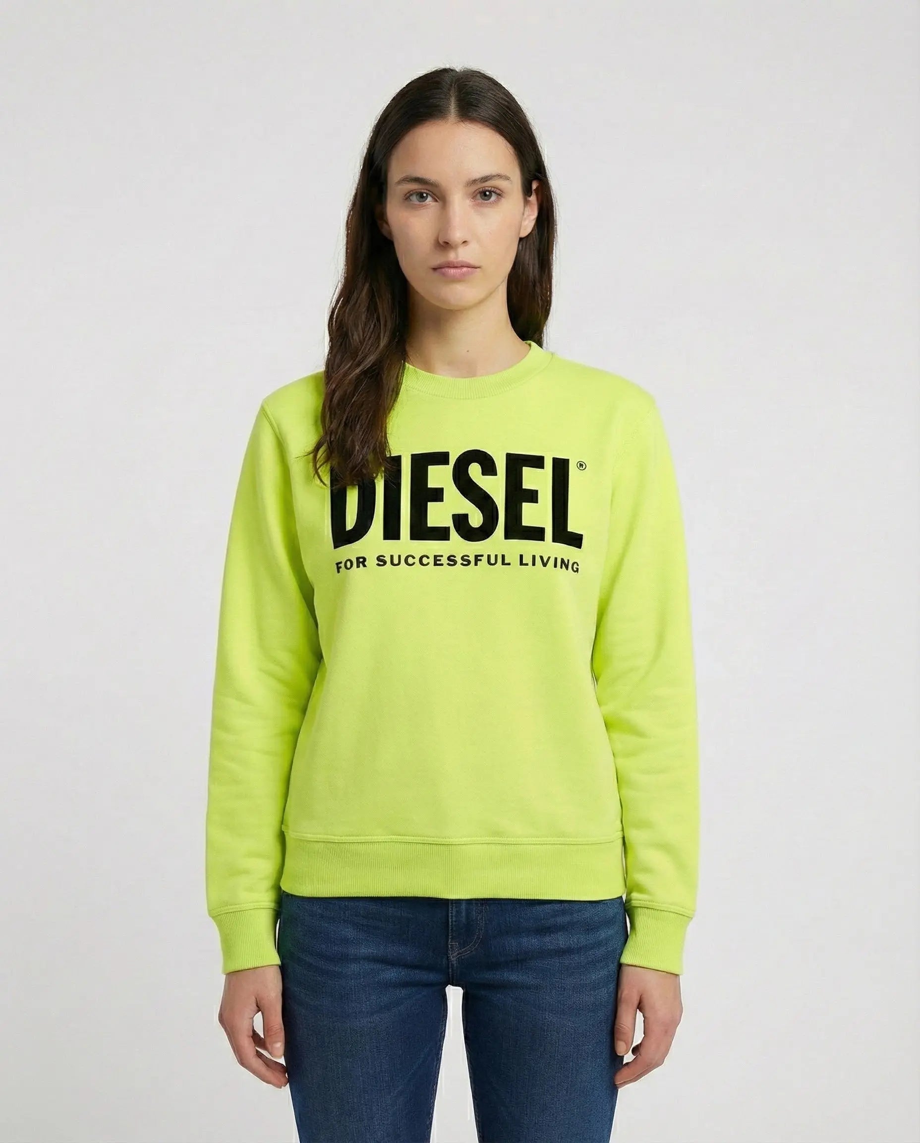 Felpa Diesel | Giallo Fluo con Logo | Outlet Diesel