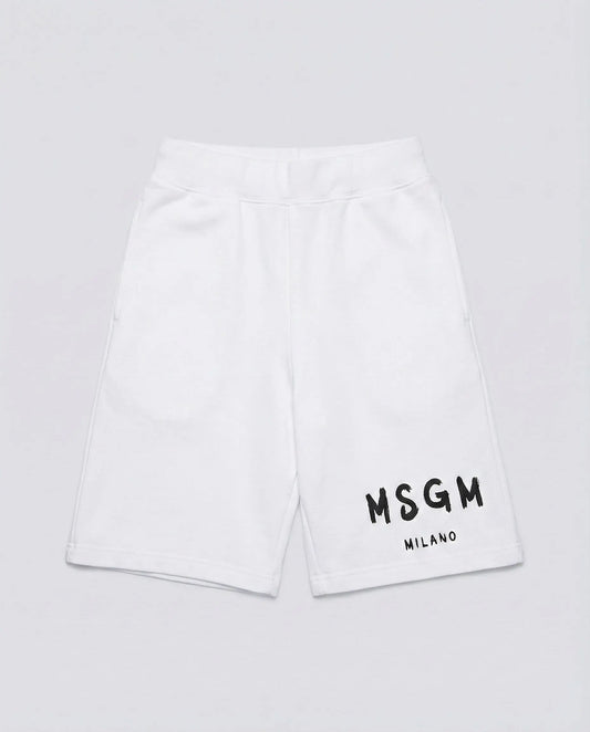 Pantaloncini Msgm | Modello Unisex | Logo | Bianco | Outlet MSGM