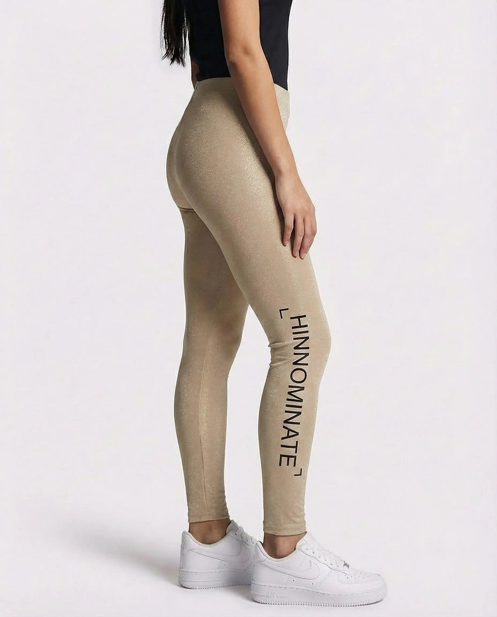 Hinnominate Donna | Leggings in Lycra con Logo | Beige Hinnominate