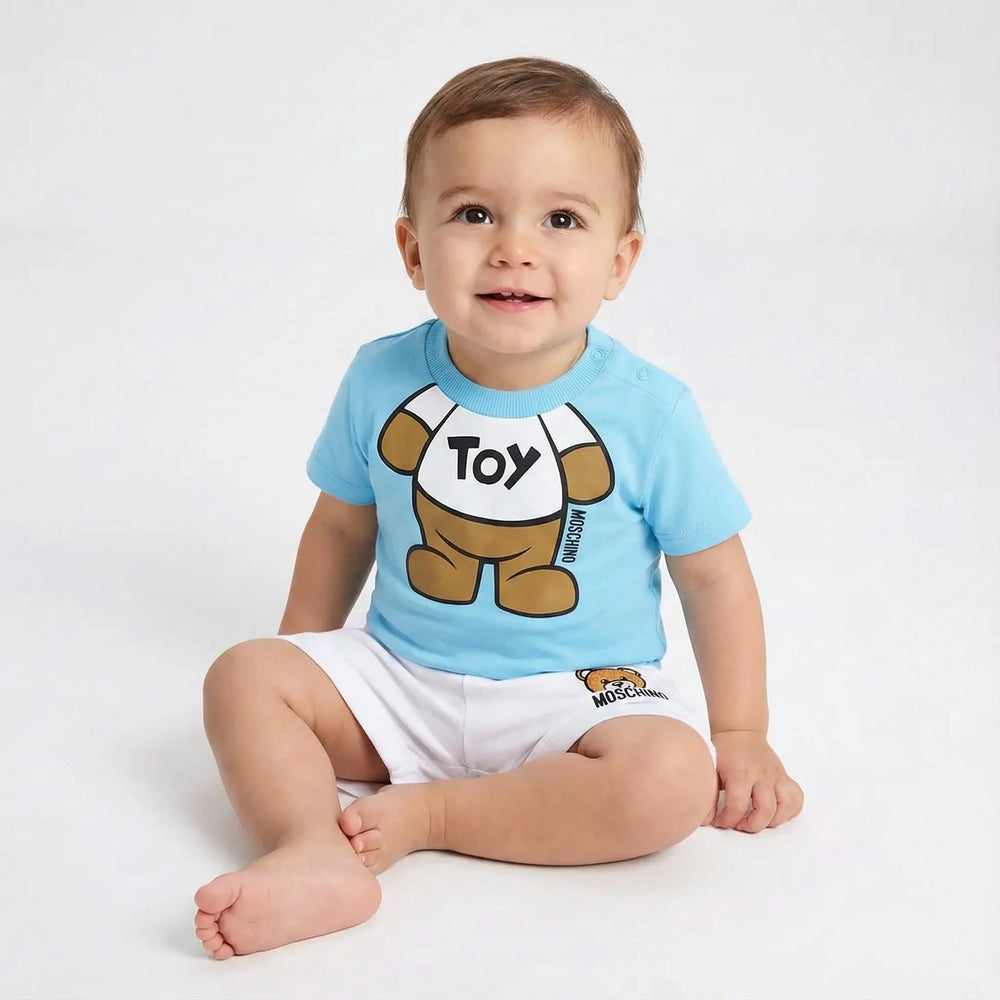 Moschino Bambino Neonato | T Shirt Celeste Logo Toy | Moschino Kids Outlet Moschino Kids Neonato
