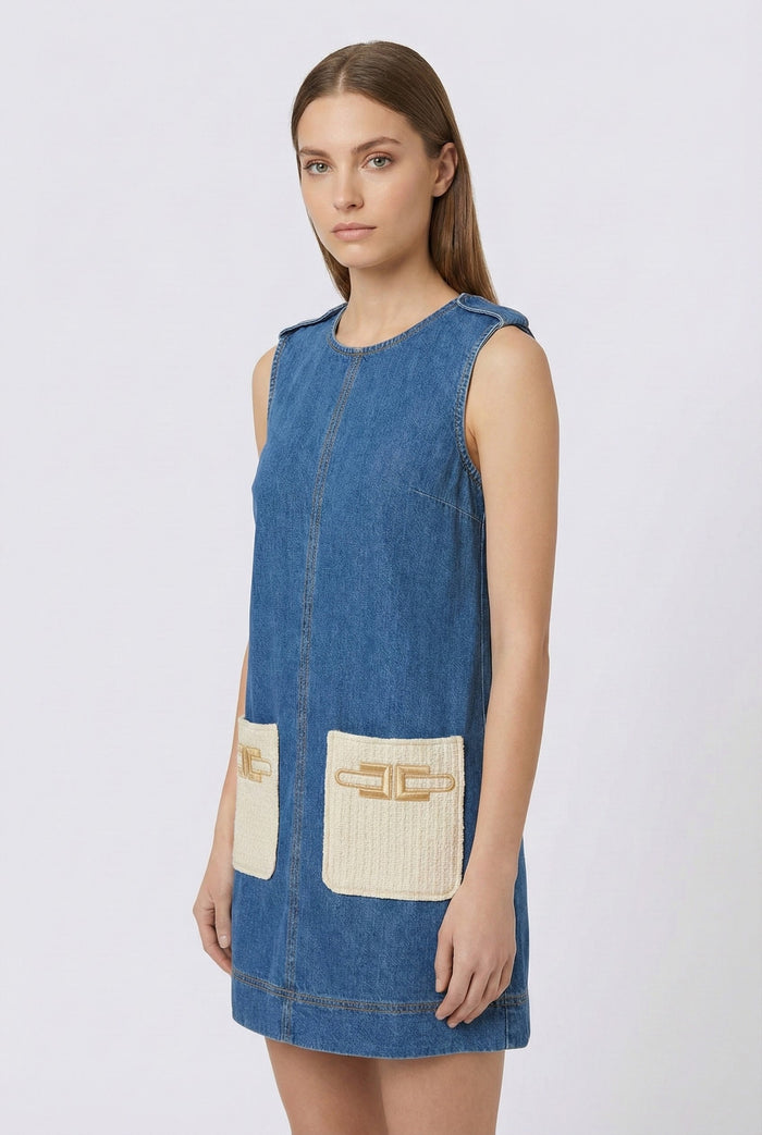 Abito Elisabetta Franchi | Donna e Bambina | Denim | Outlet Elisabetta Franchi