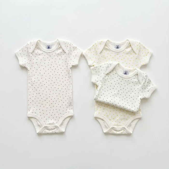 CONFEZIONE DA 3 BODY MANICA CORTA CON CUORI IN COTONE PETIT BATEAU Petit Bateau