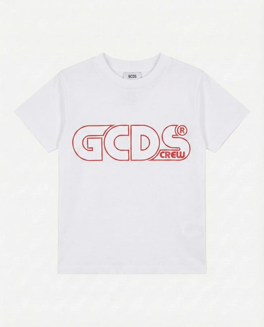 T-SHIRT GCDS LOGO RICAMO BIANCO GCDS