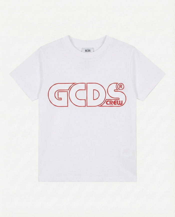 T-SHIRT GCDS LOGO RICAMO BIANCO GCDS