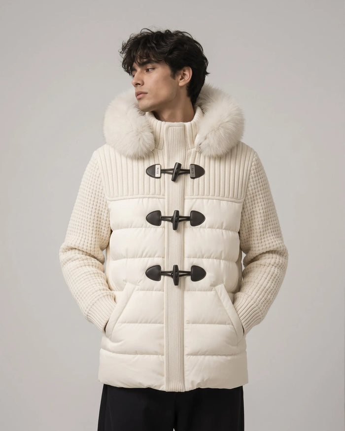 Bark Bianco con Pelliccia | Piumino Con Tasche | Uomo e Donna Bark