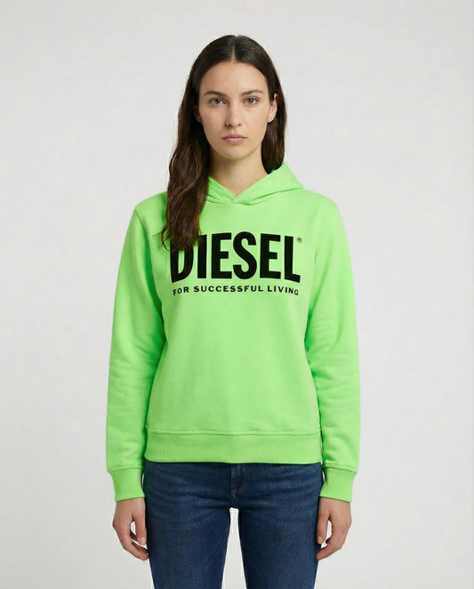 Felpa Diesel | Verde Fluo con Logo | Outlet Diesel