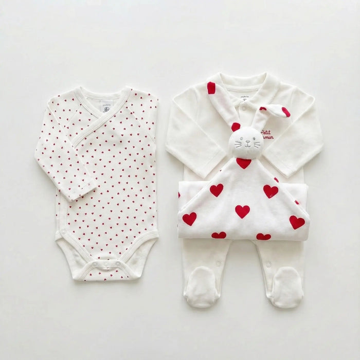 CONFEZIONE UNISEX CON UNA TUTINA PIGIAMA, UN BODY E UN DOUDOU PETIT BATEAU Petit Bateau