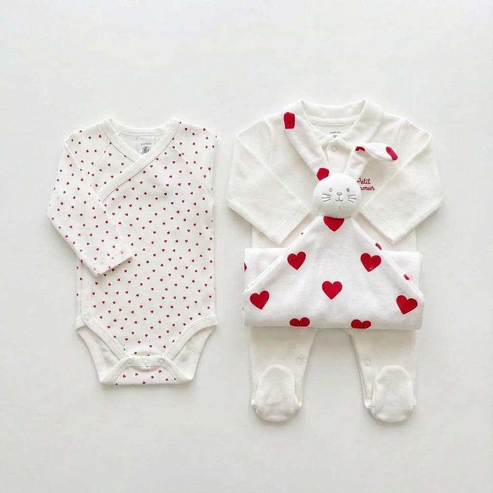 CONFEZIONE UNISEX CON UNA TUTINA PIGIAMA, UN BODY E UN DOUDOU PETIT BATEAU Petit Bateau