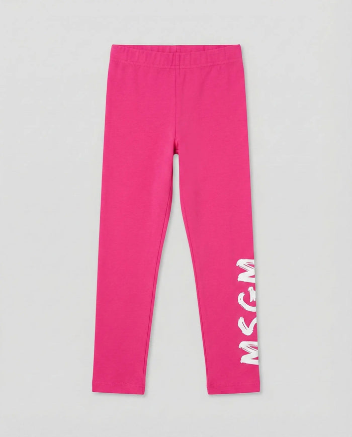Leggings Msgm Donna | Nylon | Logo Msgm | Fucsia | Outlet MSGM