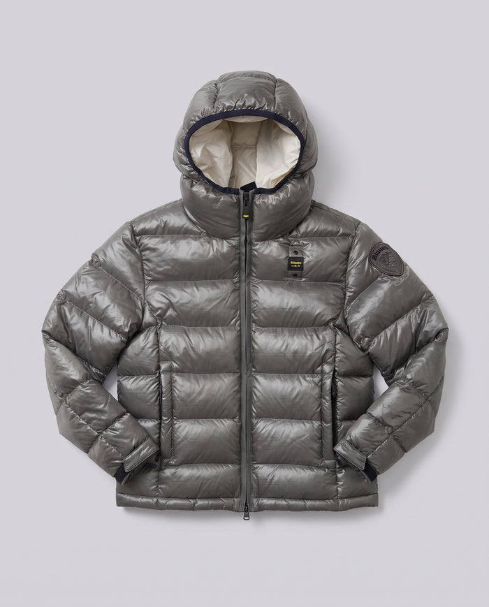 Piumino Blauer Kids grigio lucido da bambino 8 anni – fronte