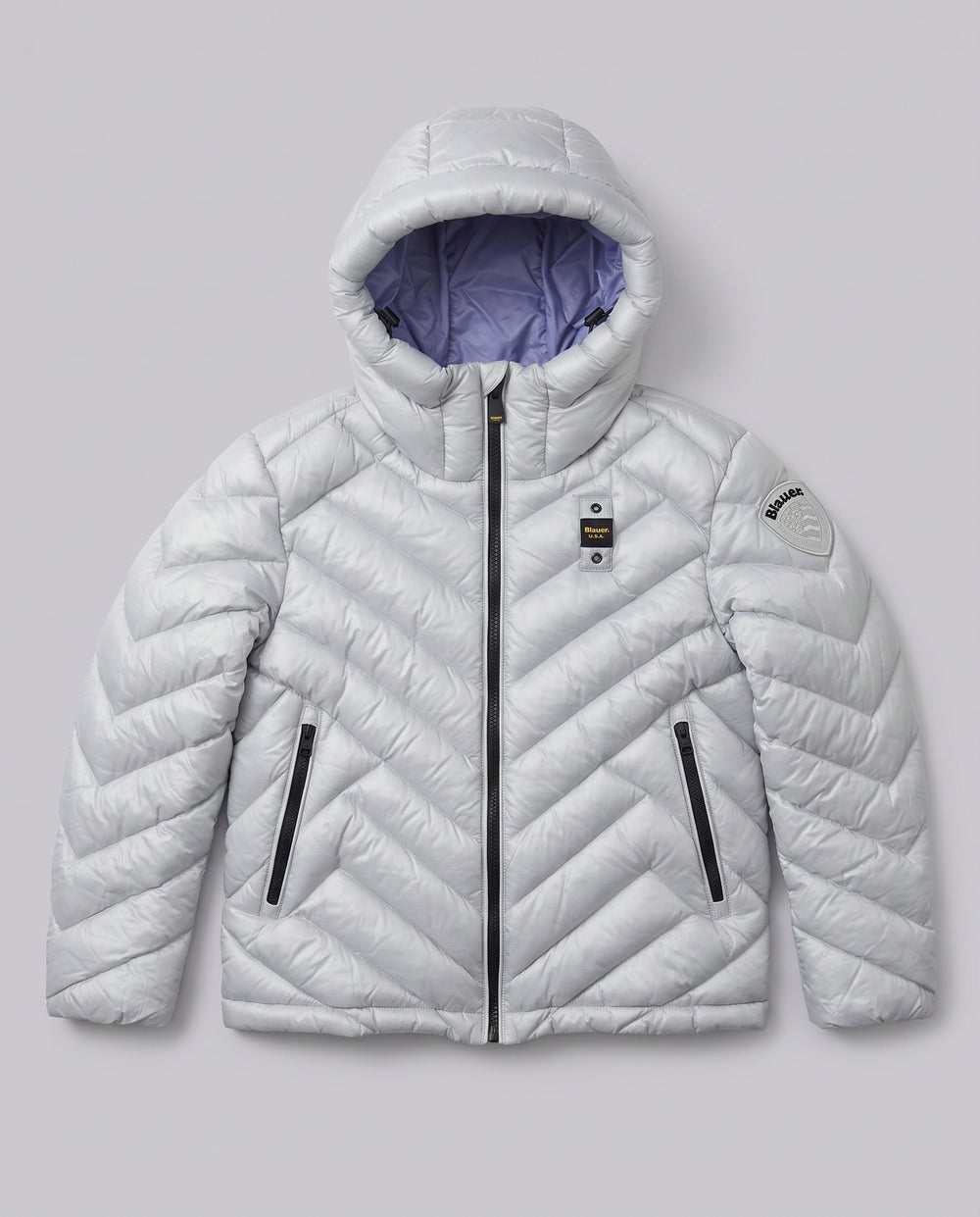 Piumino Blauer Kids bianco ghiaccio interno lilla da bambino 8 anni – fronte