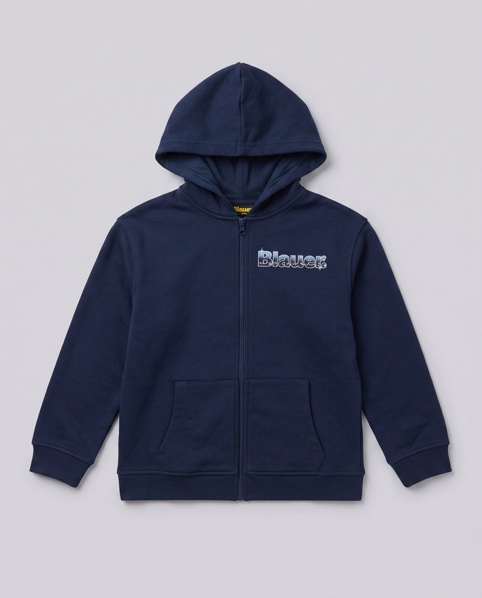 Felpa Blauer Kids navy con zip da bambino 8 anni – fronte