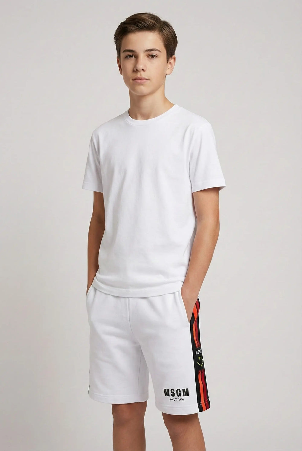 Pantaloncini Msgm | Modello Sport | Logo Banda | Bianco | Outlet MSGM