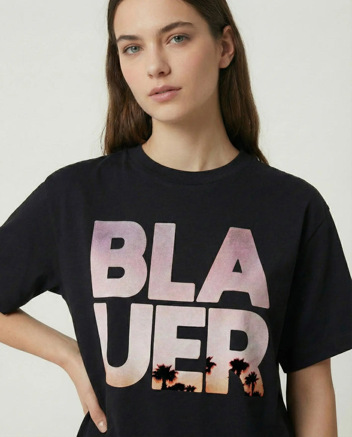 T Shirt Blauer Donna Nero Blauer