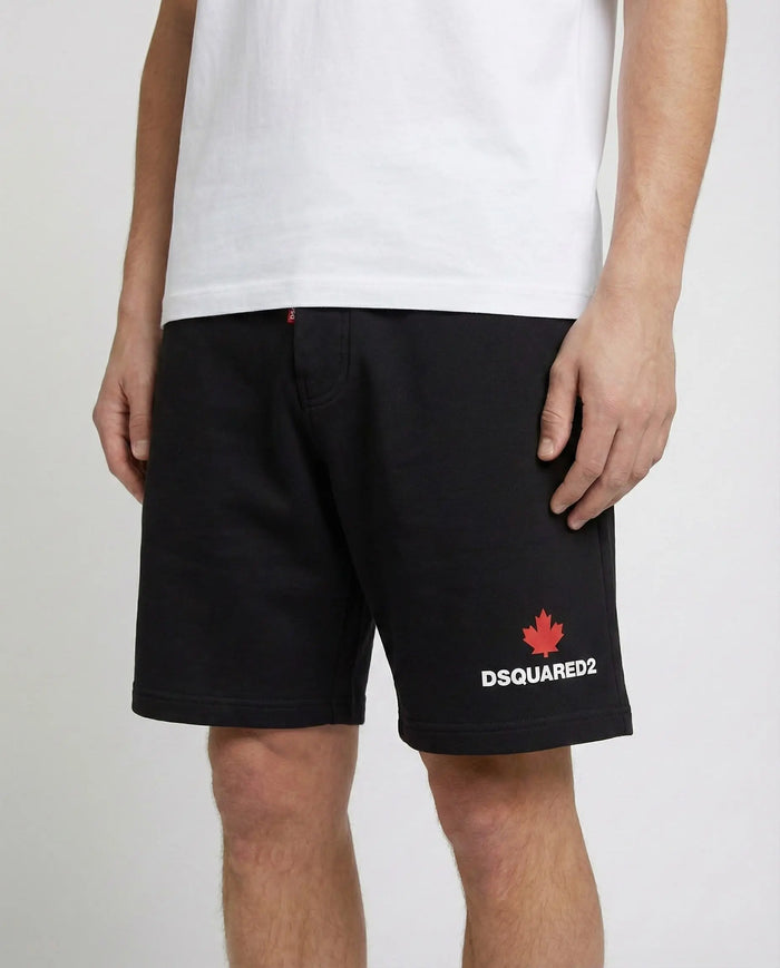 Pantaloncini Dsquared2 | Bermuda Unisex | Logo Foglia | Nero Dsquared2
