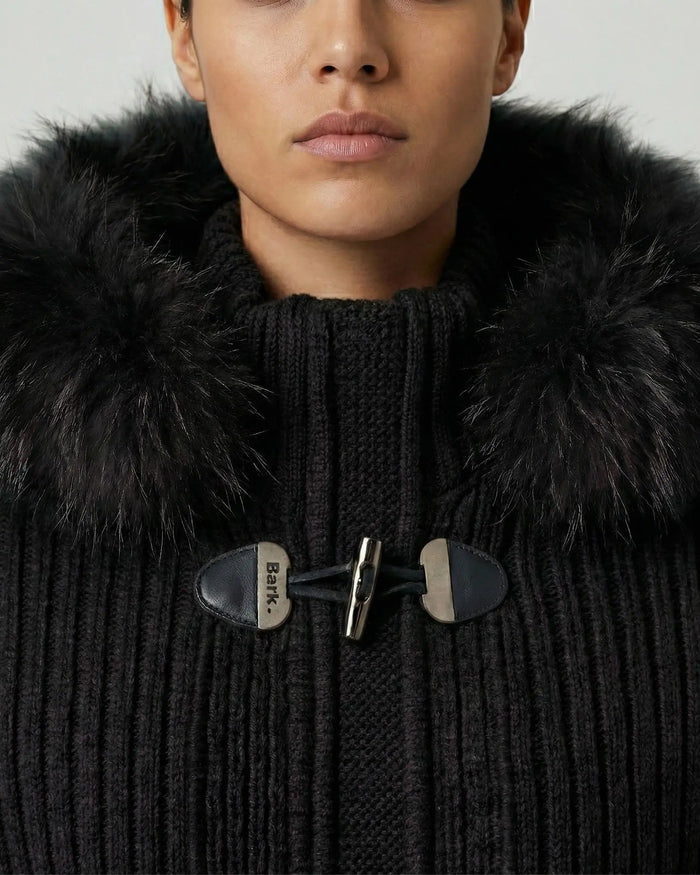 Bark Nero con Pelliccia | Giubbotto Unisex | Uomo Donna Bark