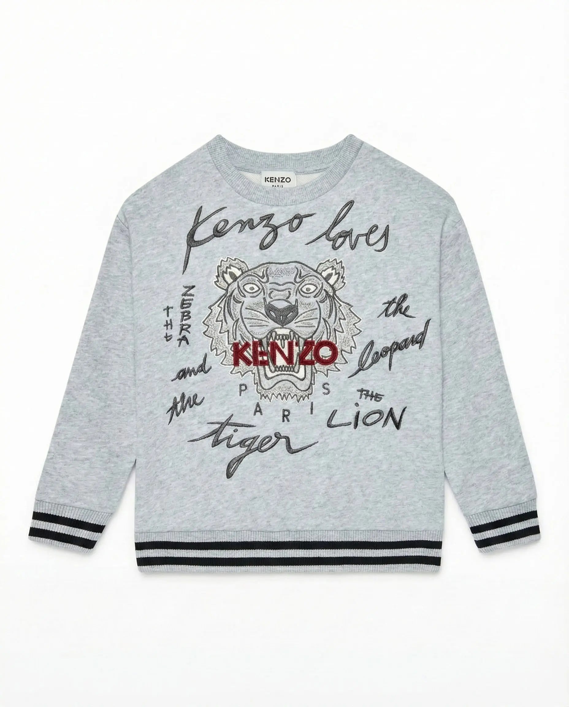 Felpa Kenzo Bambino | Logo Tigre | Grigio | Outlet Kenzo
