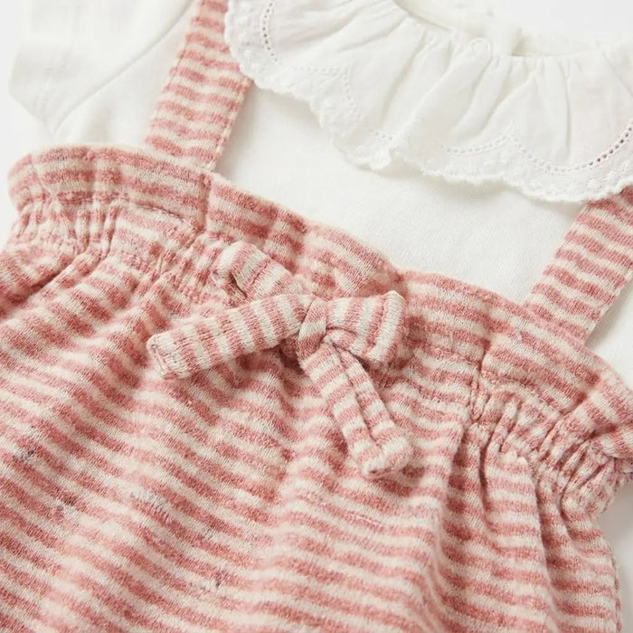 PAGLIACCETTO IN MAGLIA LINOCOTONE EFFETTO SALOPETTE DA NEONATA LALALU' Lalalu