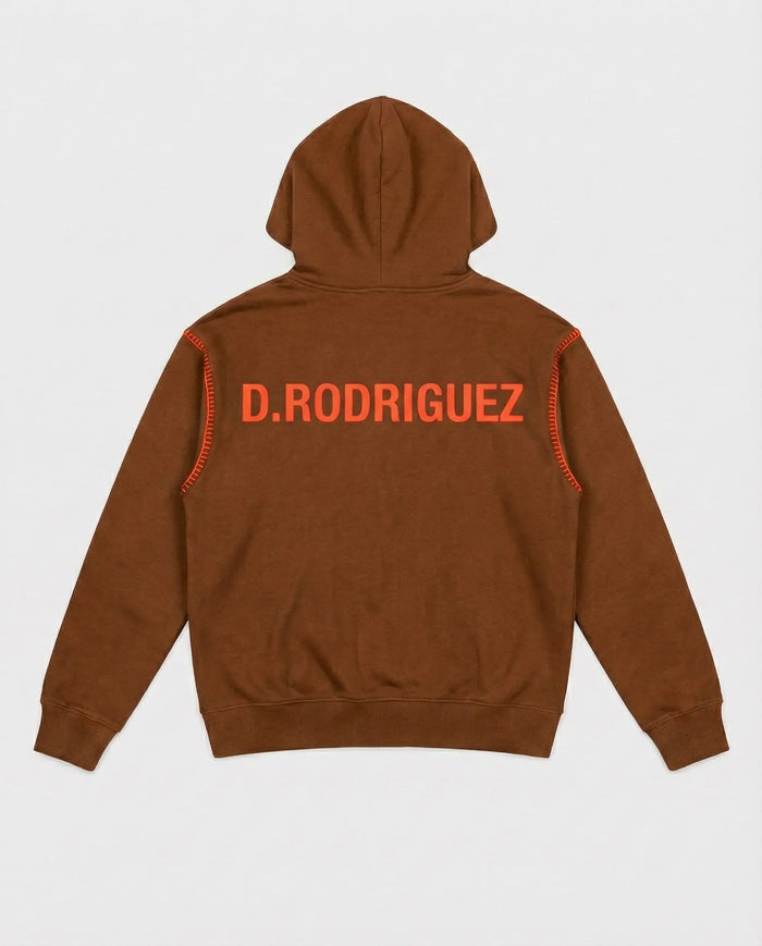 Tuta Diego Rodriguez Uomo | Logo Arancio Fluo | Marrone Tabacco Diego Rodriguez